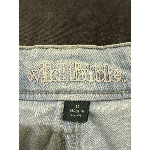 Wild Fable Women's Size 10 Jeans Distressed Light Blue Denim High Rise Straight - Picture 10 of 16